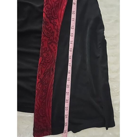 French Laundry Velvet Stretch Black Red Cami Cardigan Large Whimsigoth Vamp - Picture 7 of 8